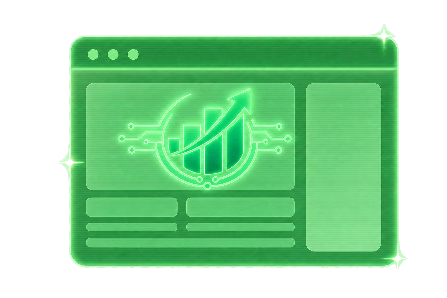Digi Dude proud beside a website window